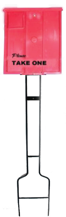 Red Brochure Box on Stand -- BB-STAND (Case 6) – National Stock Sign