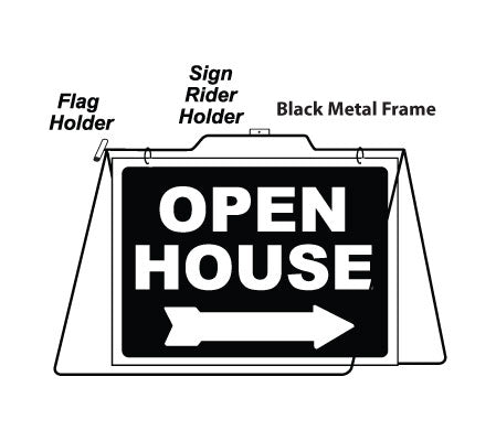 Open House - Black Frame/ Black Reverse Sign HDA-BLK – National Stock Sign