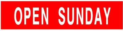 Open Sunday-- MAGNET – National Stock Sign