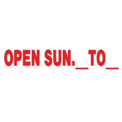 Open Sun. __ To __ -- LRCORR – National Stock Sign