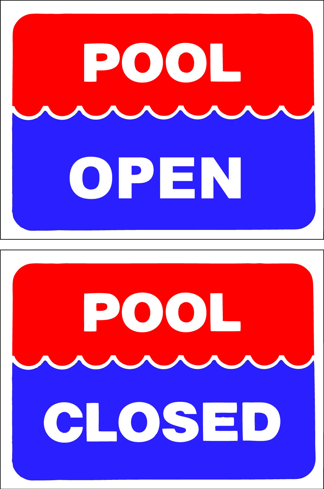 SW-45 Pool Open/Closed-- SW9X12 – National Stock Sign