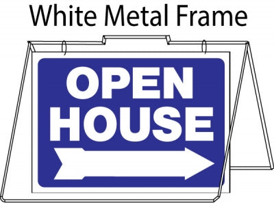 Open House- White Frame/Blue Rev. Sign HDA-BL – National Stock Sign